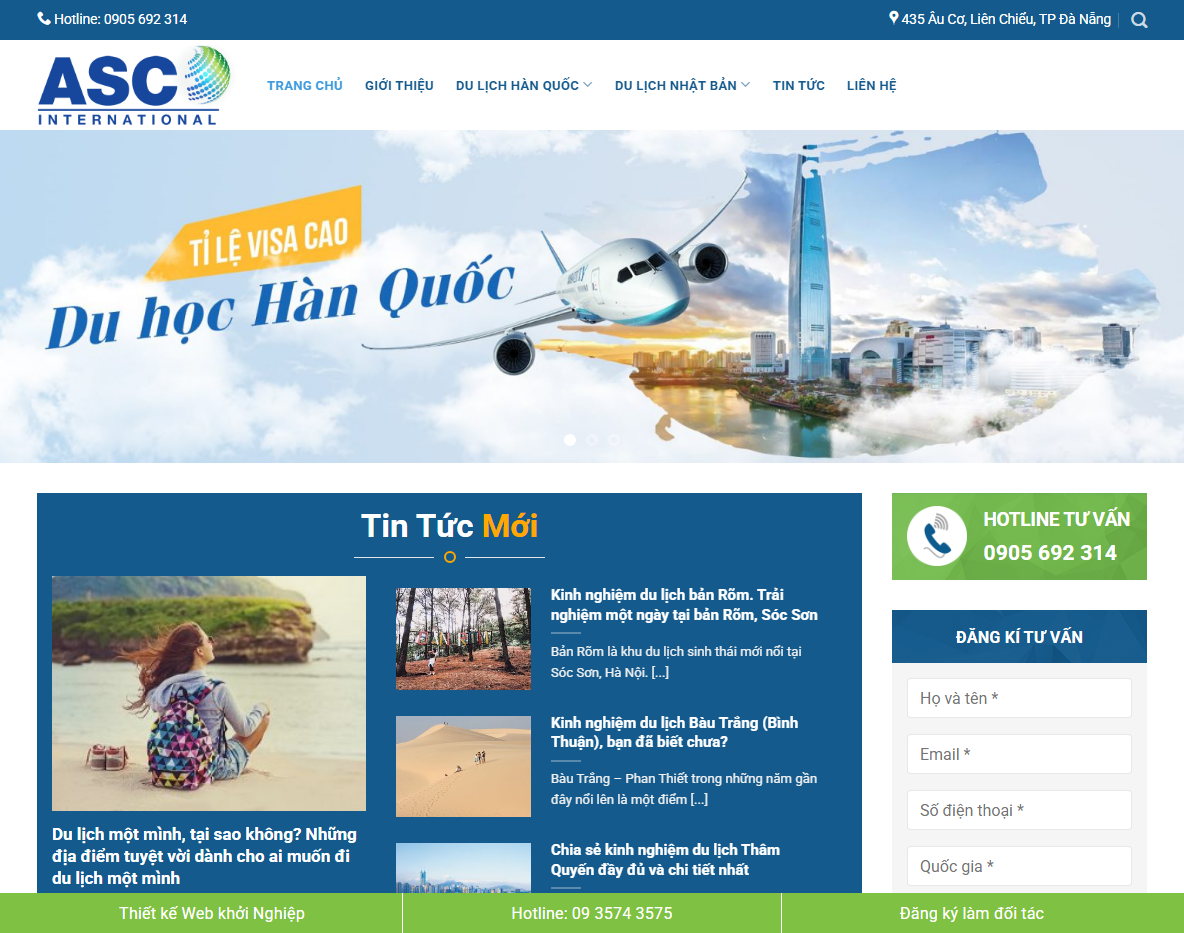 Giao diện Theme WordPress Flatsome Du Học