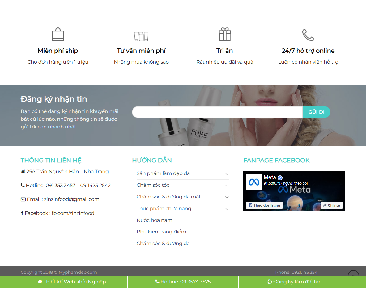 Giao diện responsive Theme WordPress Flatsome Mỹ Phẩm 10