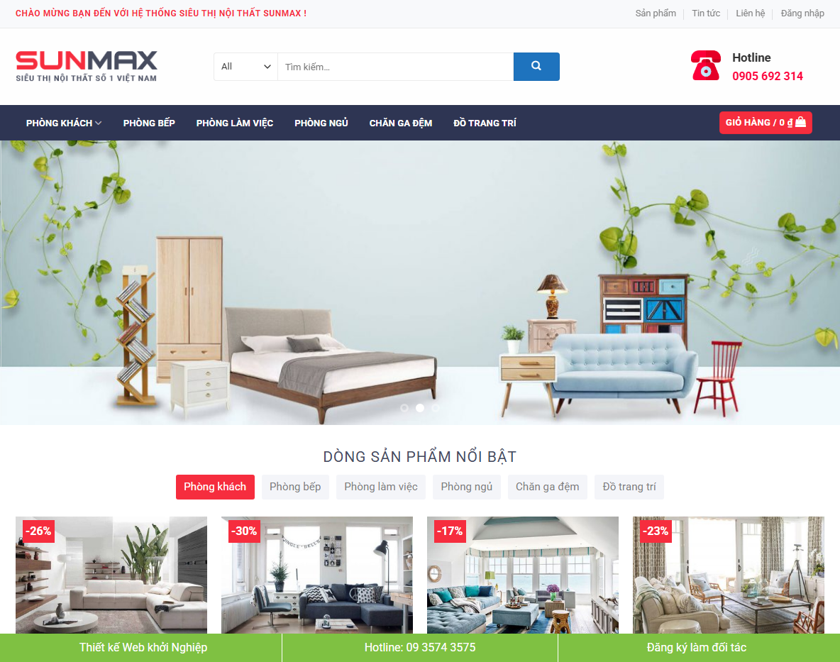 Theme WordPress Flatsome Nội Thất 12 - Trang chủ