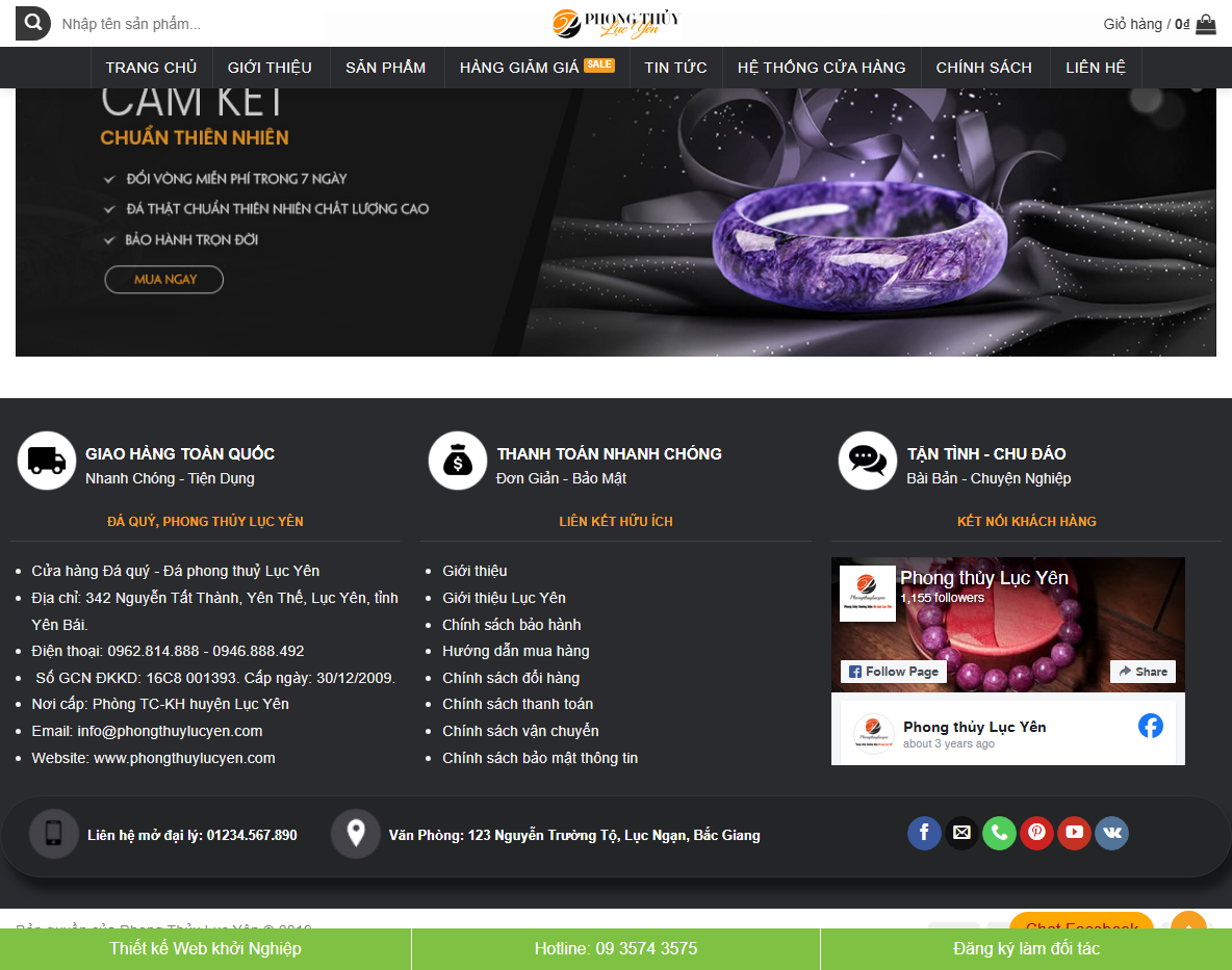Giao diện responsive Theme WordPress Flatsome Phong Thủy 01
