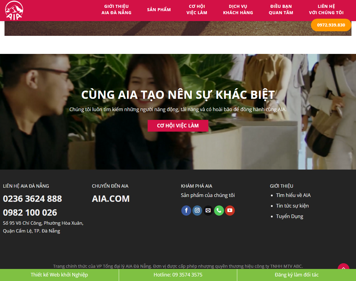 Tính năng Theme WordPress Bảo hiểm AIA