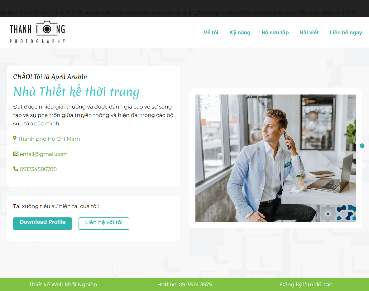 Giao diện Theme WordPress giới thiệu cá nhân 03