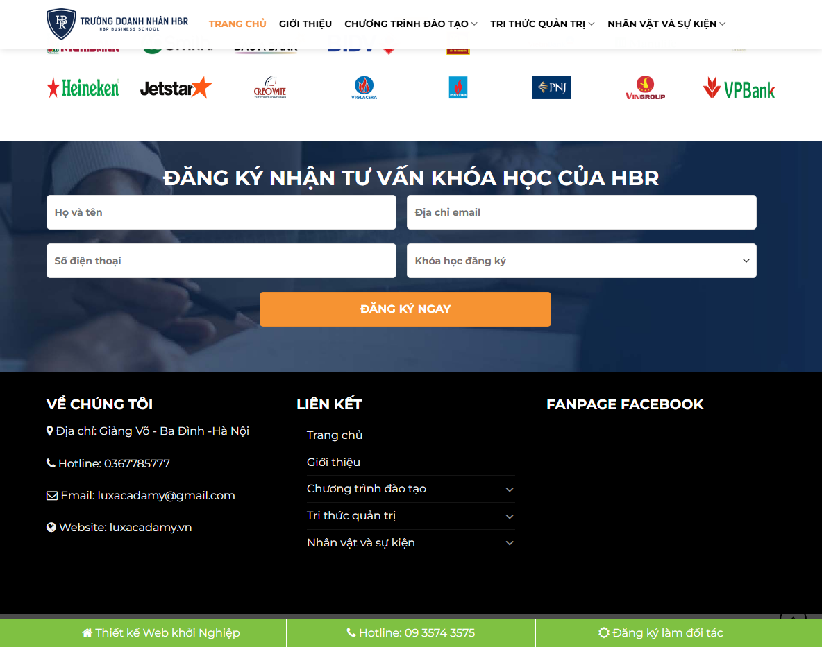 Tính năng Theme WordPress giới thiệu khóa học 03
