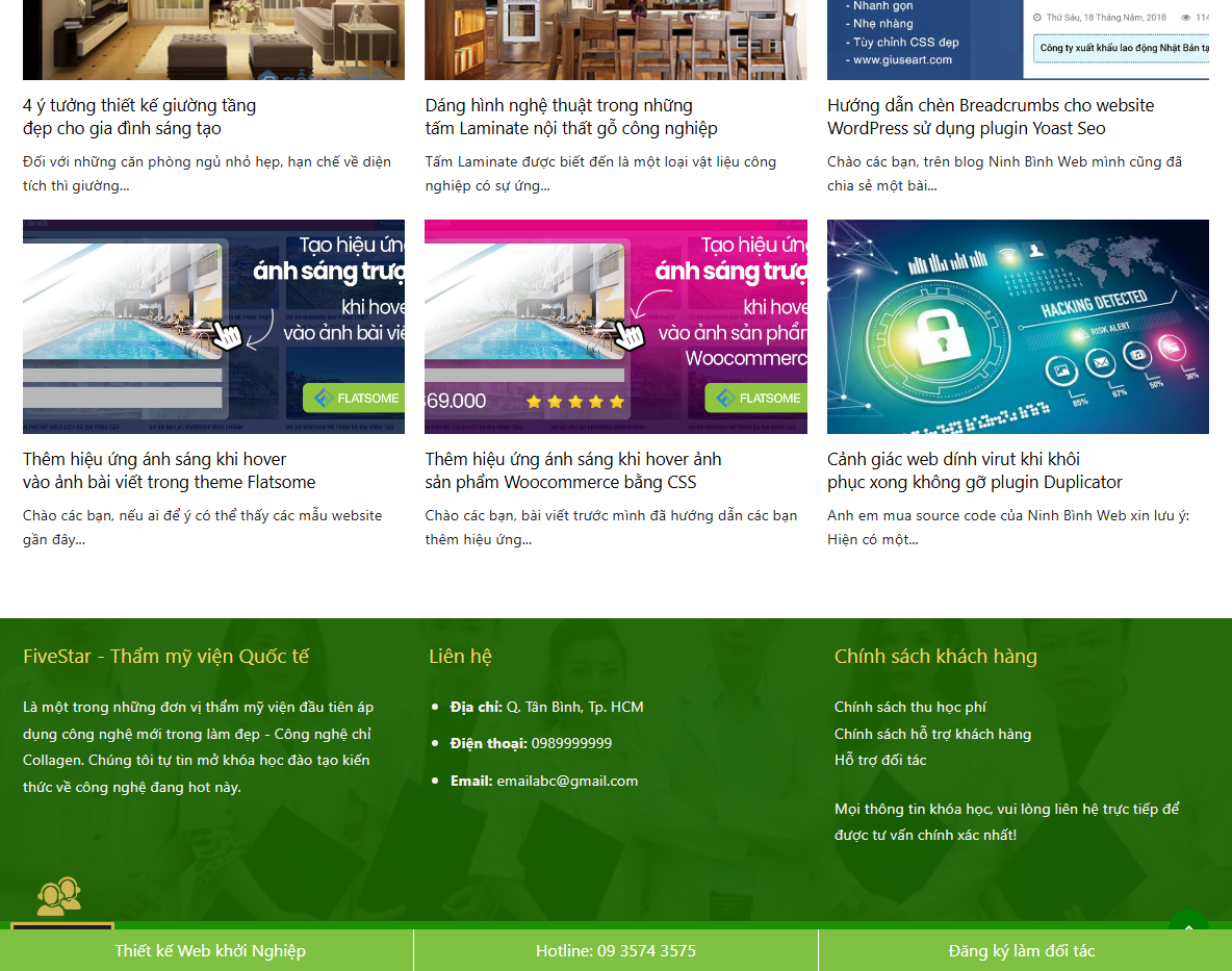 Giao diện theme WordPress spa làm đẹp