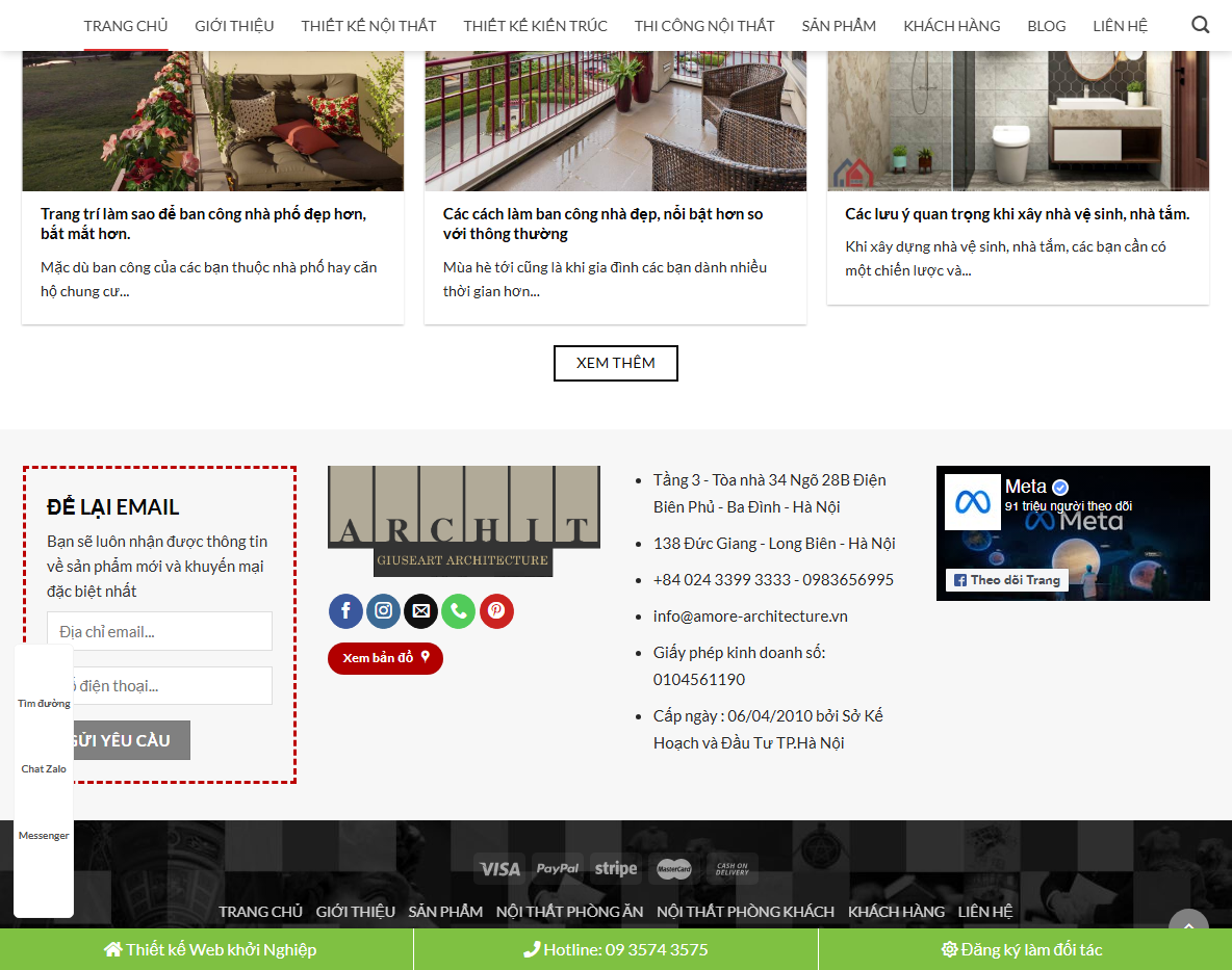 Giao diện quản trị Theme WordPress Kiến trúc 03