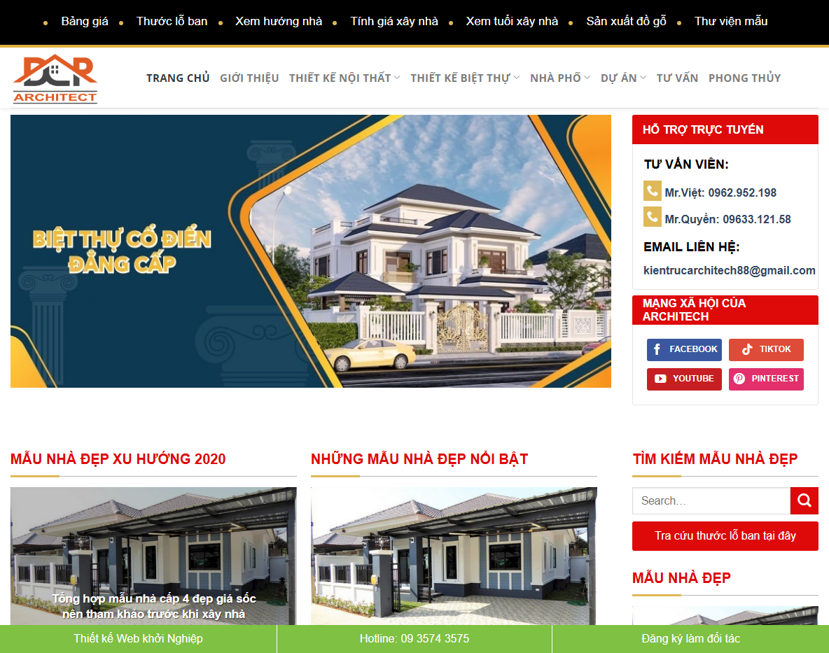 Giao diện Theme WordPress kiến trúc 06