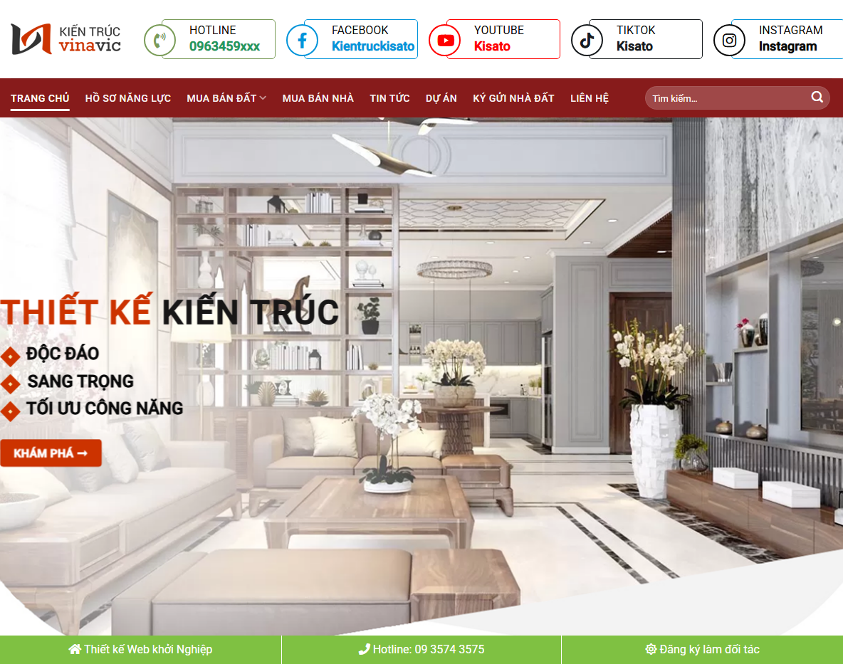 Giao diện Theme WordPress Kiến Trúc 5