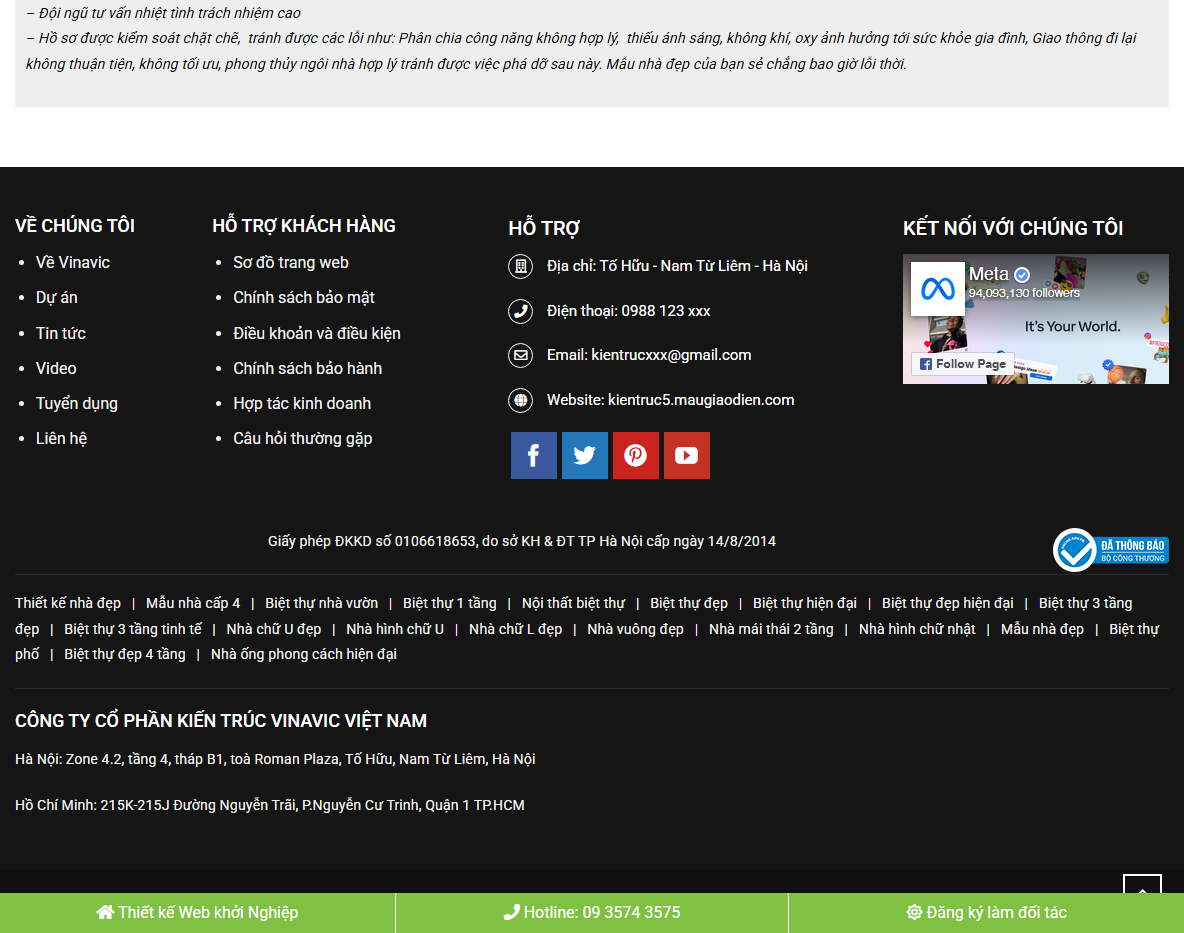 Tính năng Theme WordPress Kiến Trúc 5