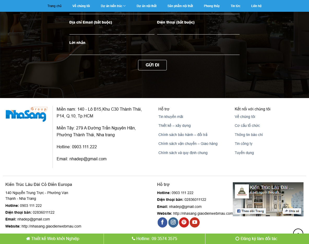 Theme WordPress kiến trúc nhà sang - Tính năng nổi bật
