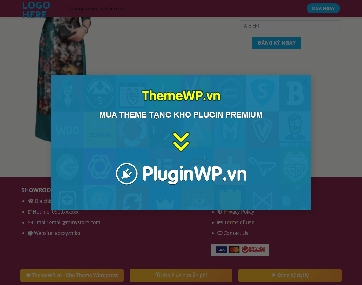 Theme WordPress Landing Page Áo Dài - Giao diện chi tiết