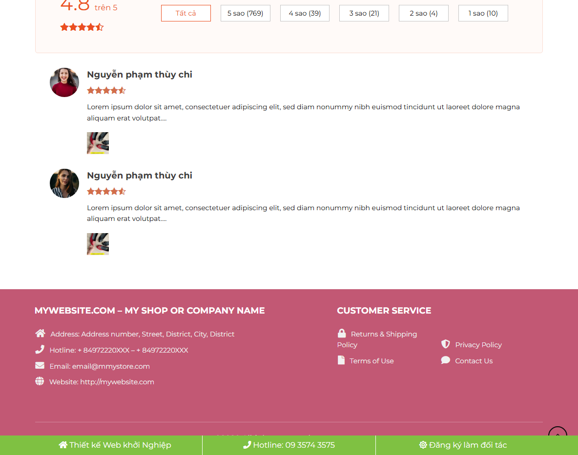 Tính năng marketing của theme wordpress bán dép