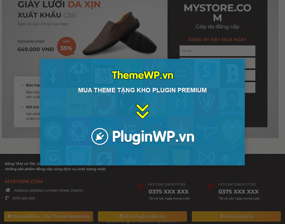 Giao diện theme WordPress bán giày da