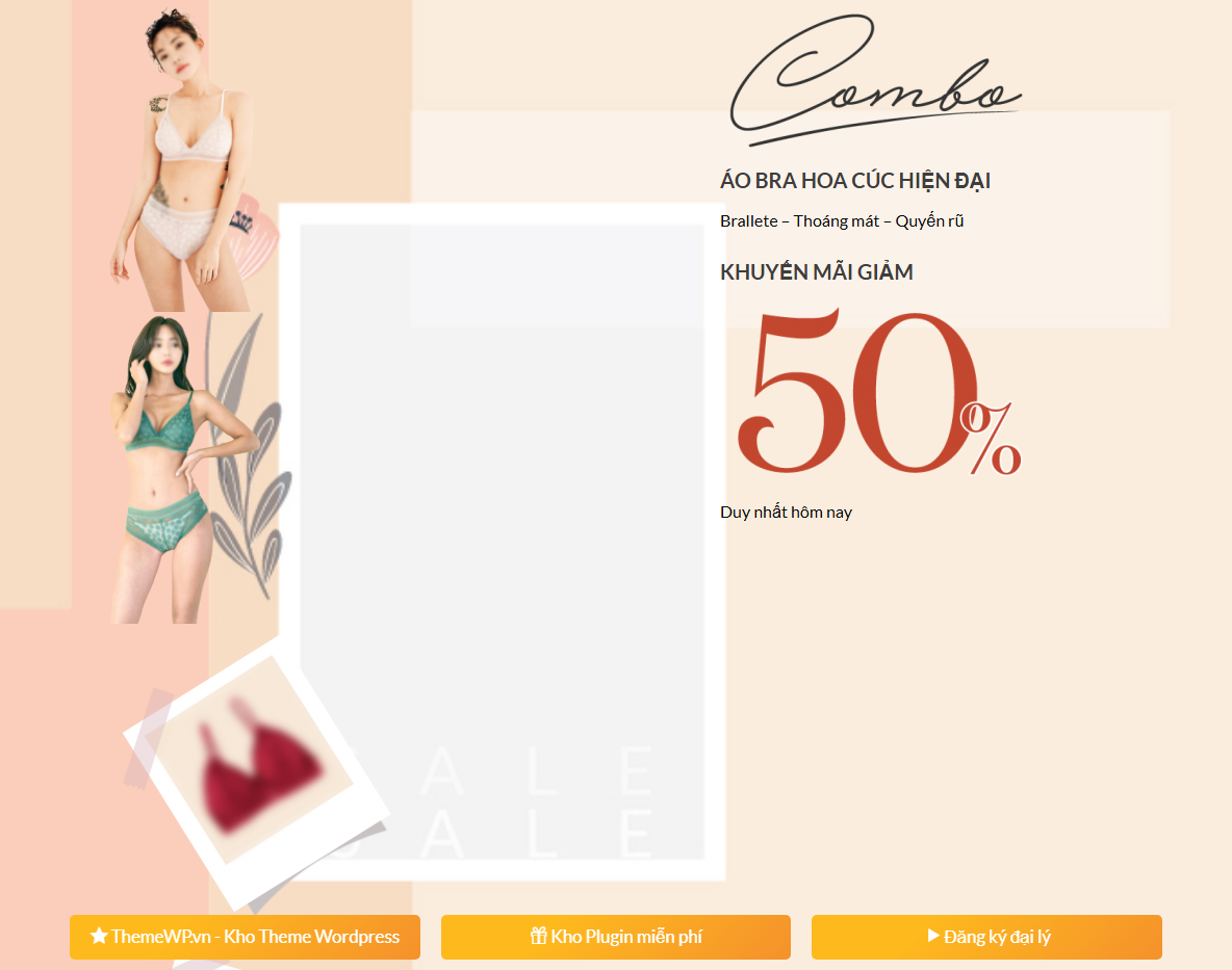 Theme WordPress Landing Page bán hàng nội y - Giao diện tổng quan