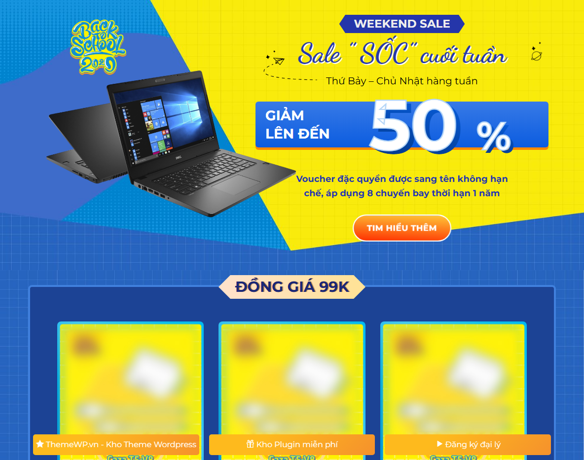 Giao diện theme WordPress bán máy tính laptop