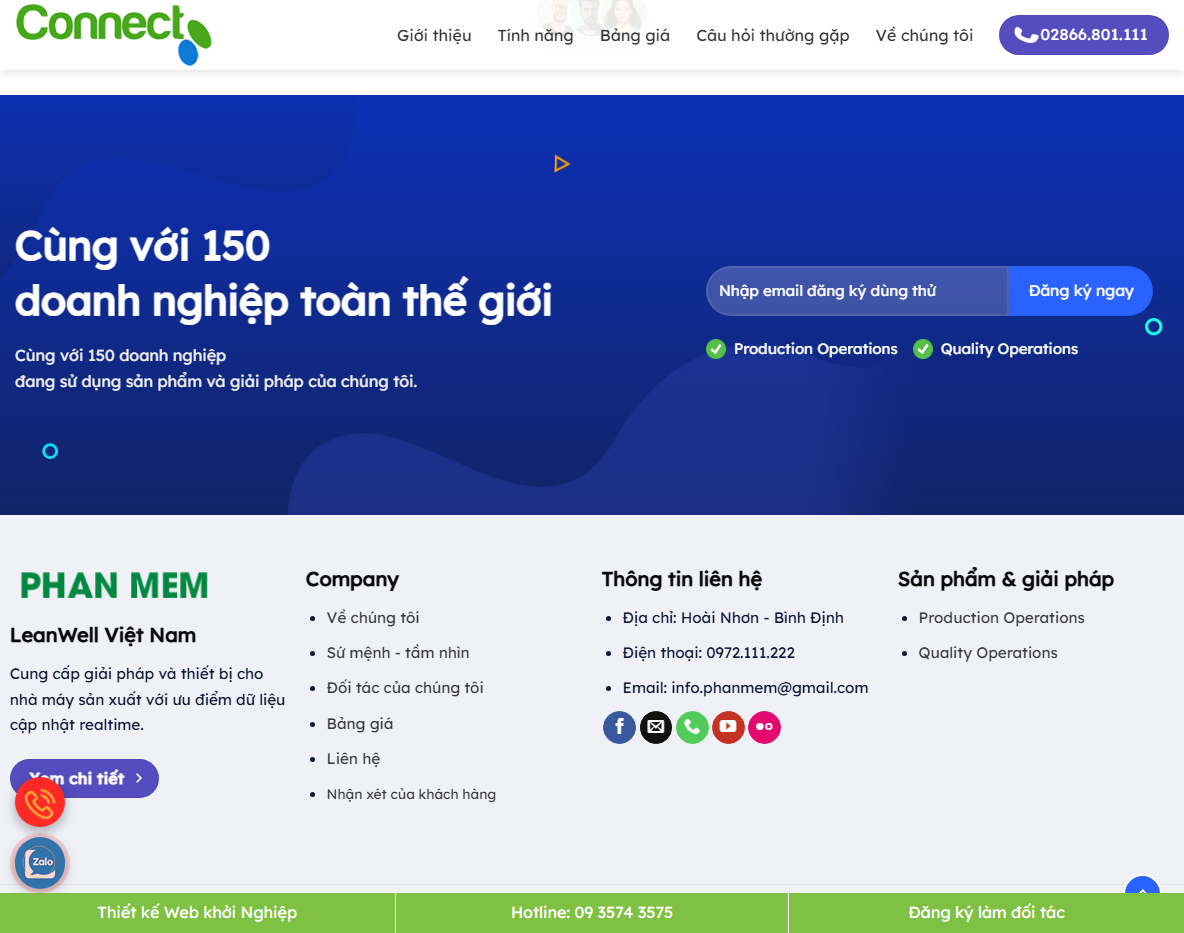 Demo theme WordPress landing page