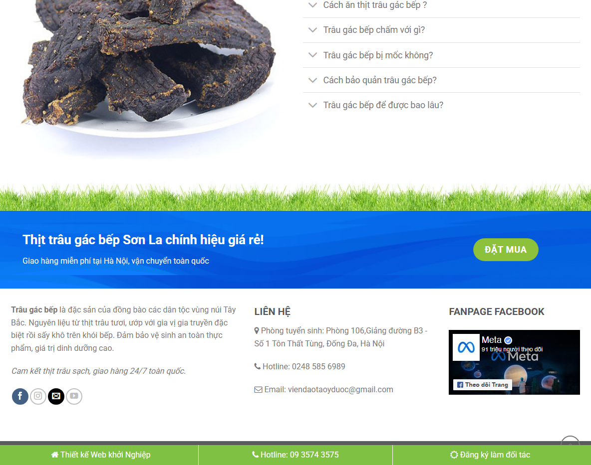 Tính năng theme wordpress bán thịt trâu