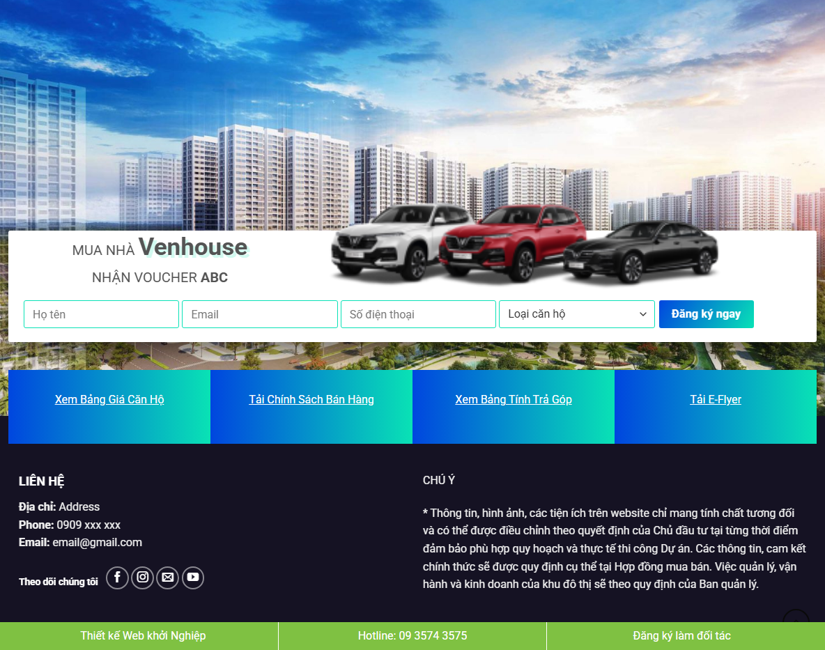 Giao diện quản trị theme bất động sản