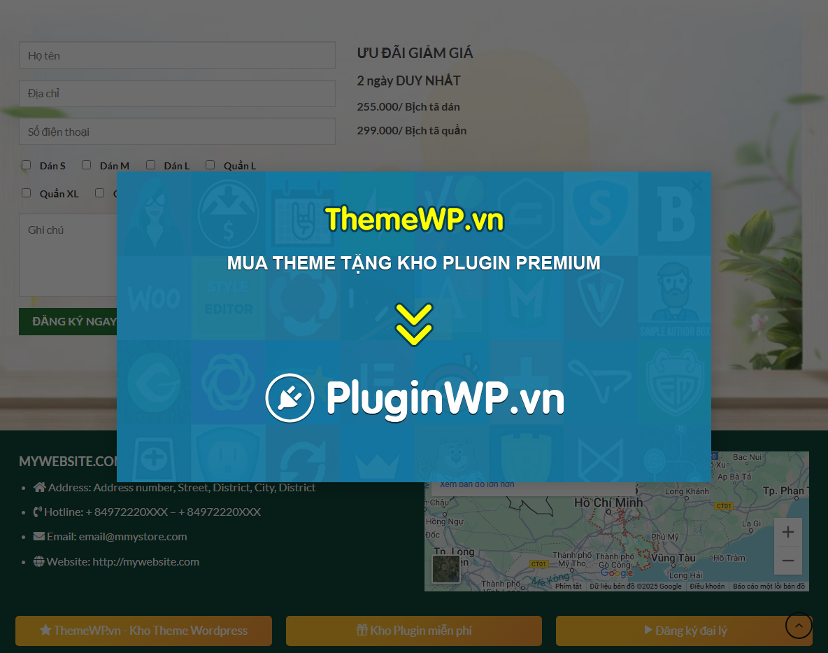 Tính năng Theme WordPress landing page bỉm cho bé
