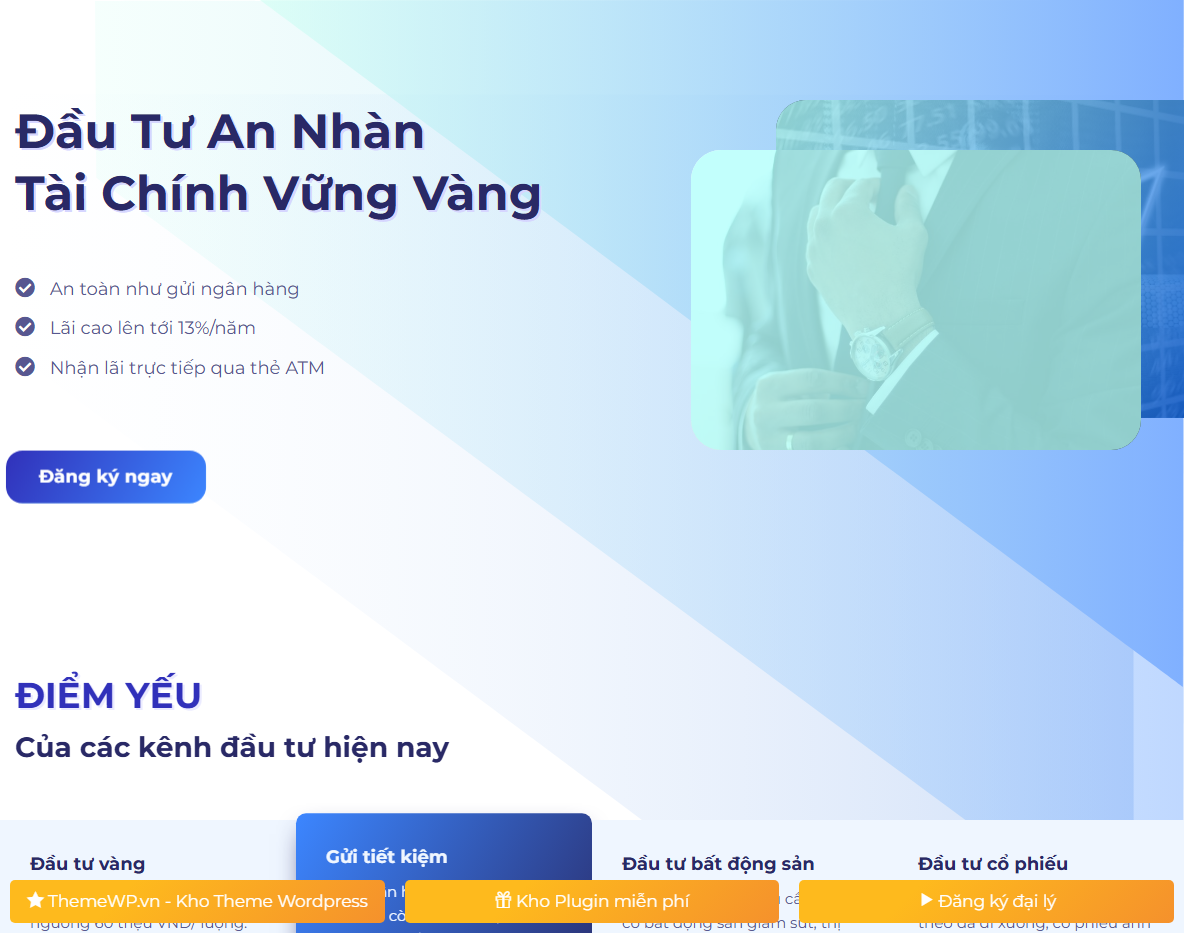 Theme WordPress landing page đầu tư trái phiếu