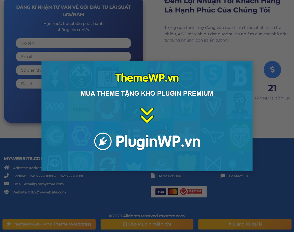 Giao diện theme WordPress đầu tư trái phiếu