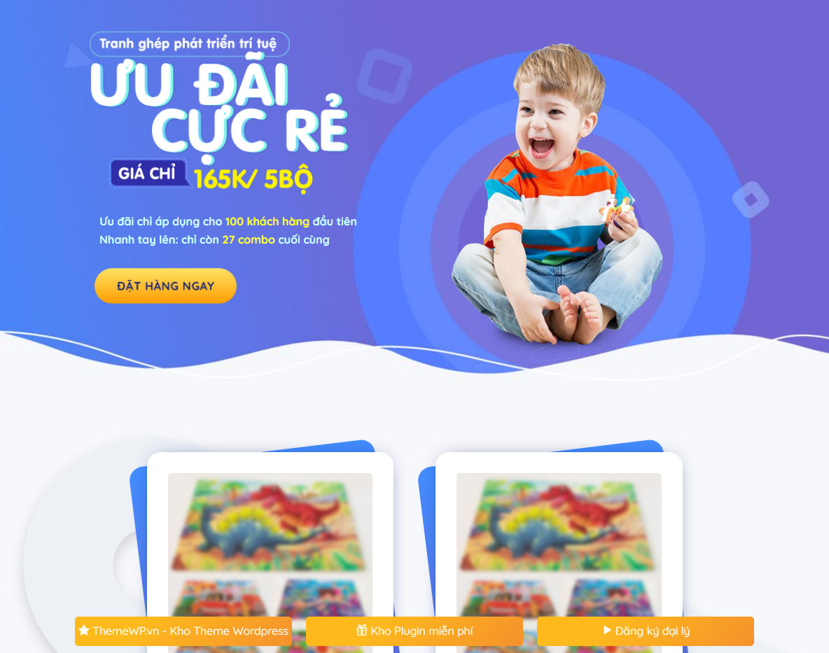 Theme WordPress Landing Page Đồ Chơi Xếp Hình