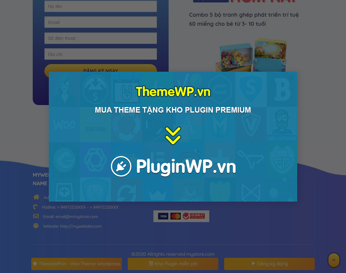 Giao diện Theme WordPress Landing Page Đồ Chơi Xếp Hình