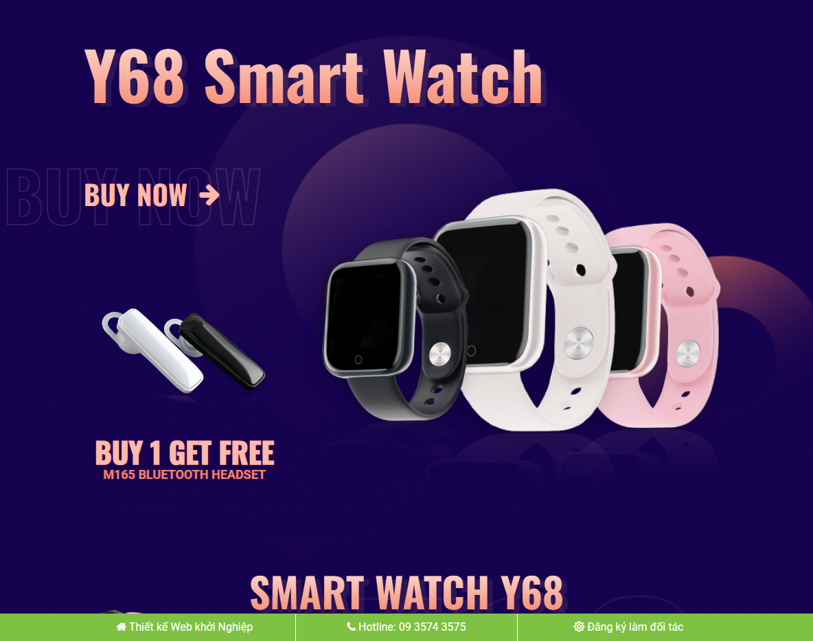 Giao diện theme WordPress landing page đồng hồ thông minh