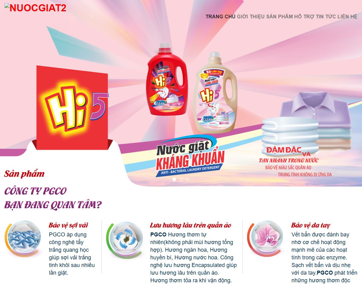 Theme WordPress landing page nước giặt