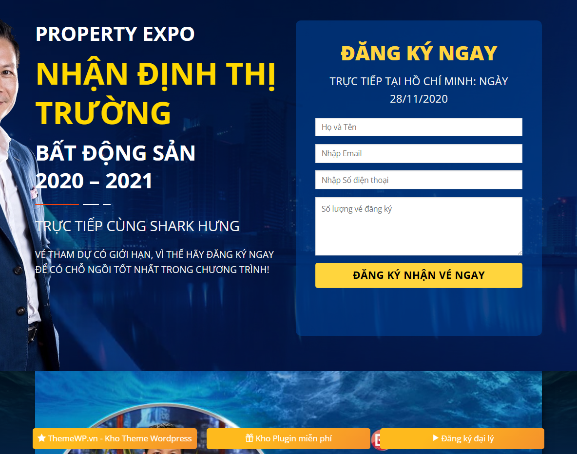 Theme WordPress Landing Page Tọa Đàm Shark Hưng