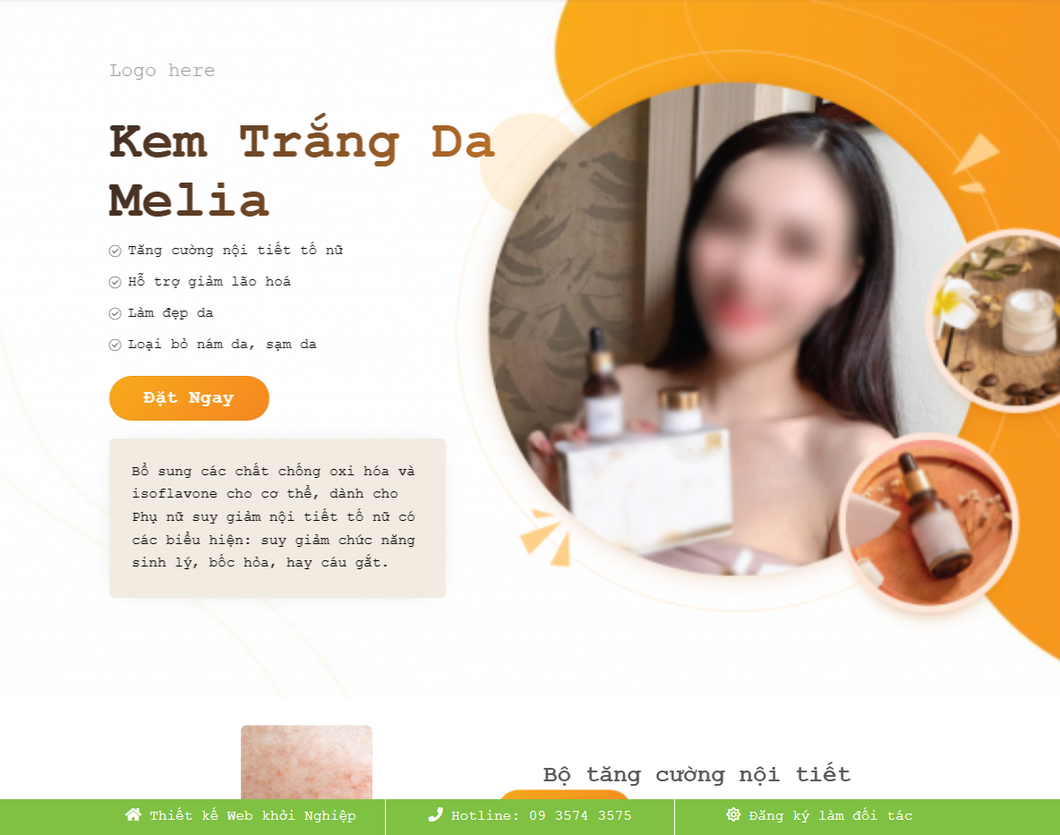 Theme WordPress landing page trị nám chuyên nghiệp