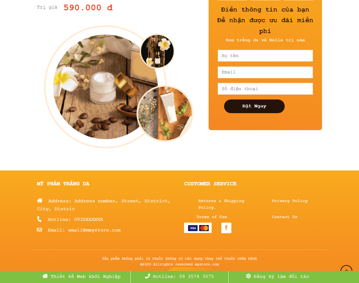 Tính năng marketing của theme landing page trị nám