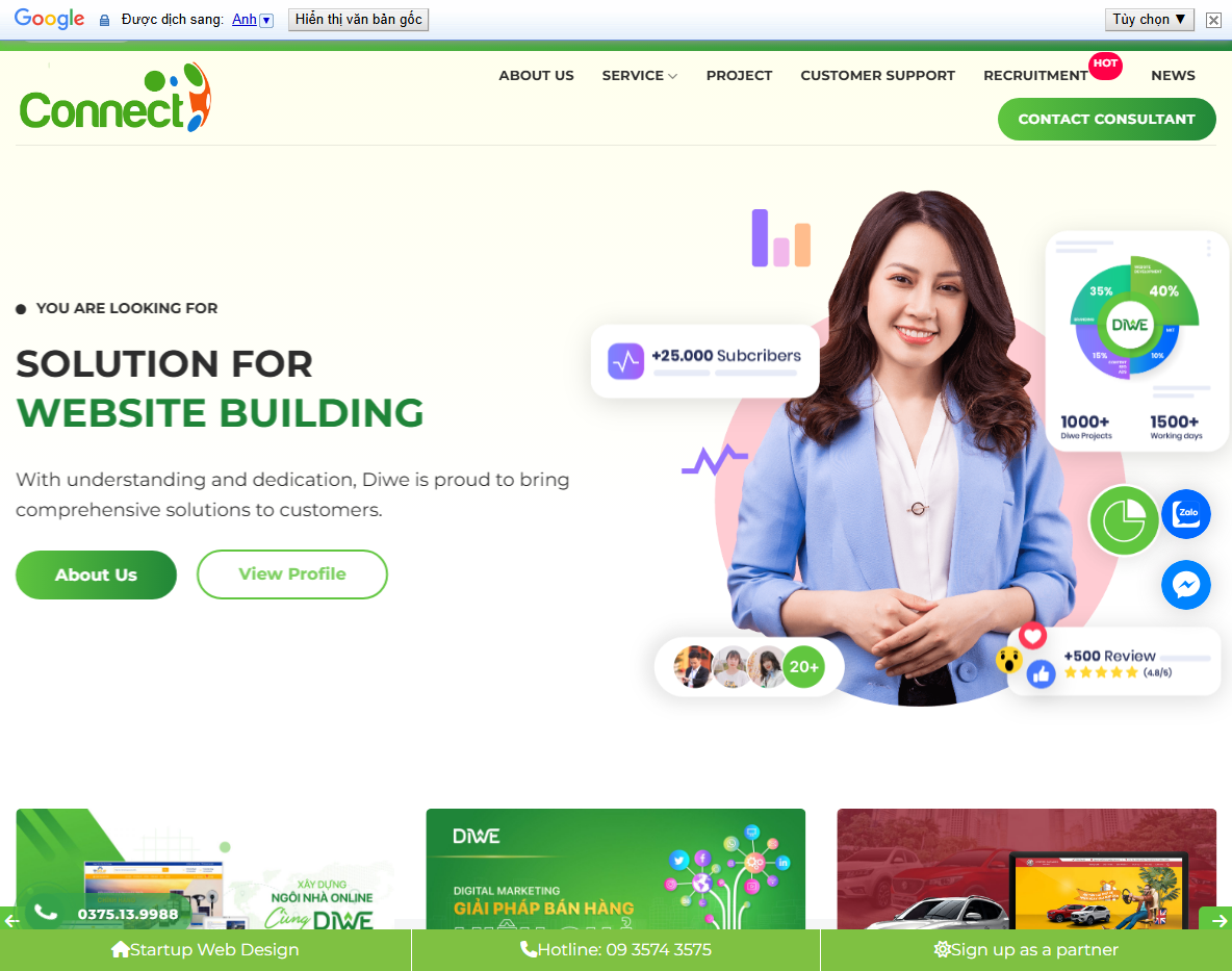 Theme WordPress Marketing 01 - Giao diện trang chủ