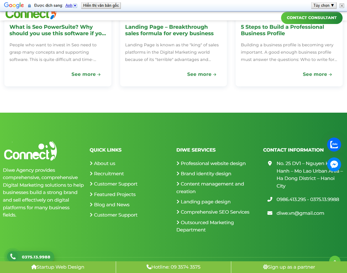 Theme WordPress Marketing 01 - Tính năng nổi bật
