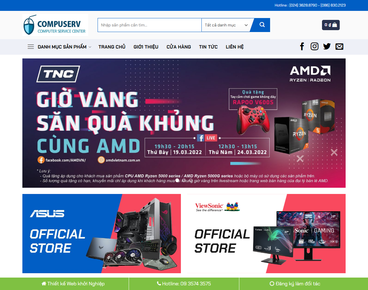 Giao diện trang chủ Theme WordPress máy tính 05