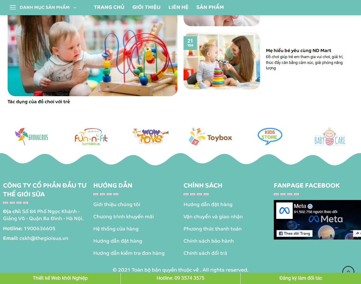 Theme wordpress mẹ và bé baby 01 trang sản phẩm