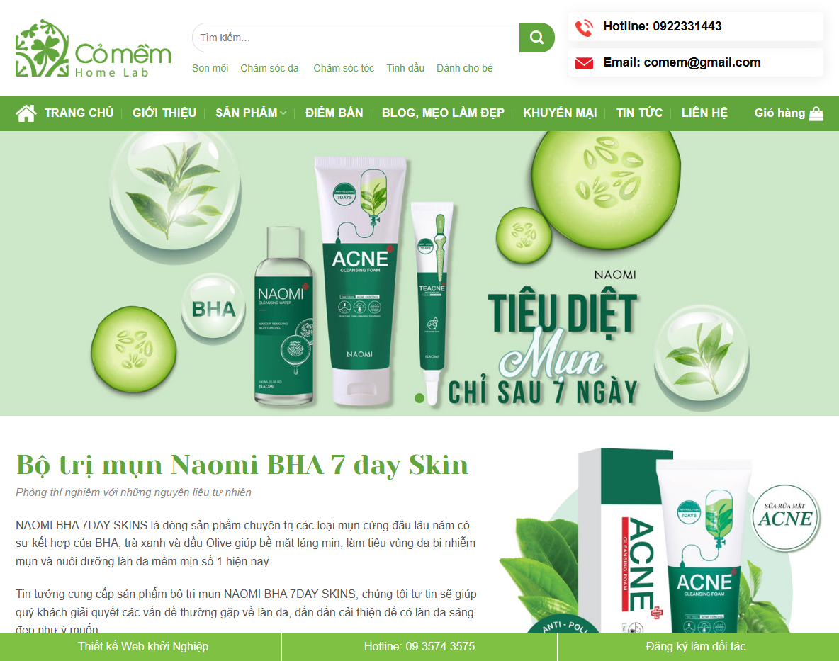 Giao diện trang chủ Theme WordPress mỹ phẩm 12