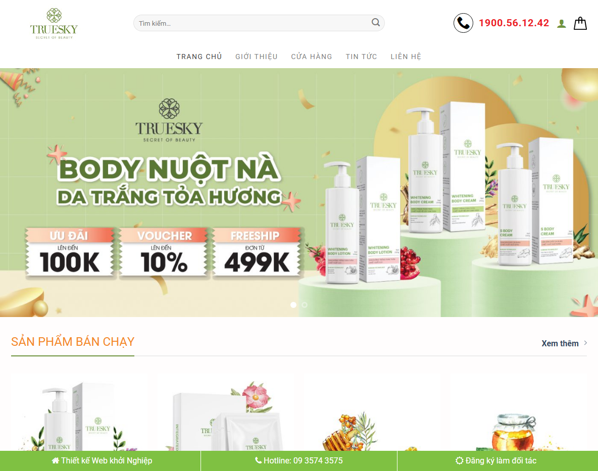 Giao diện trang chủ Theme WordPress mỹ phẩm 14