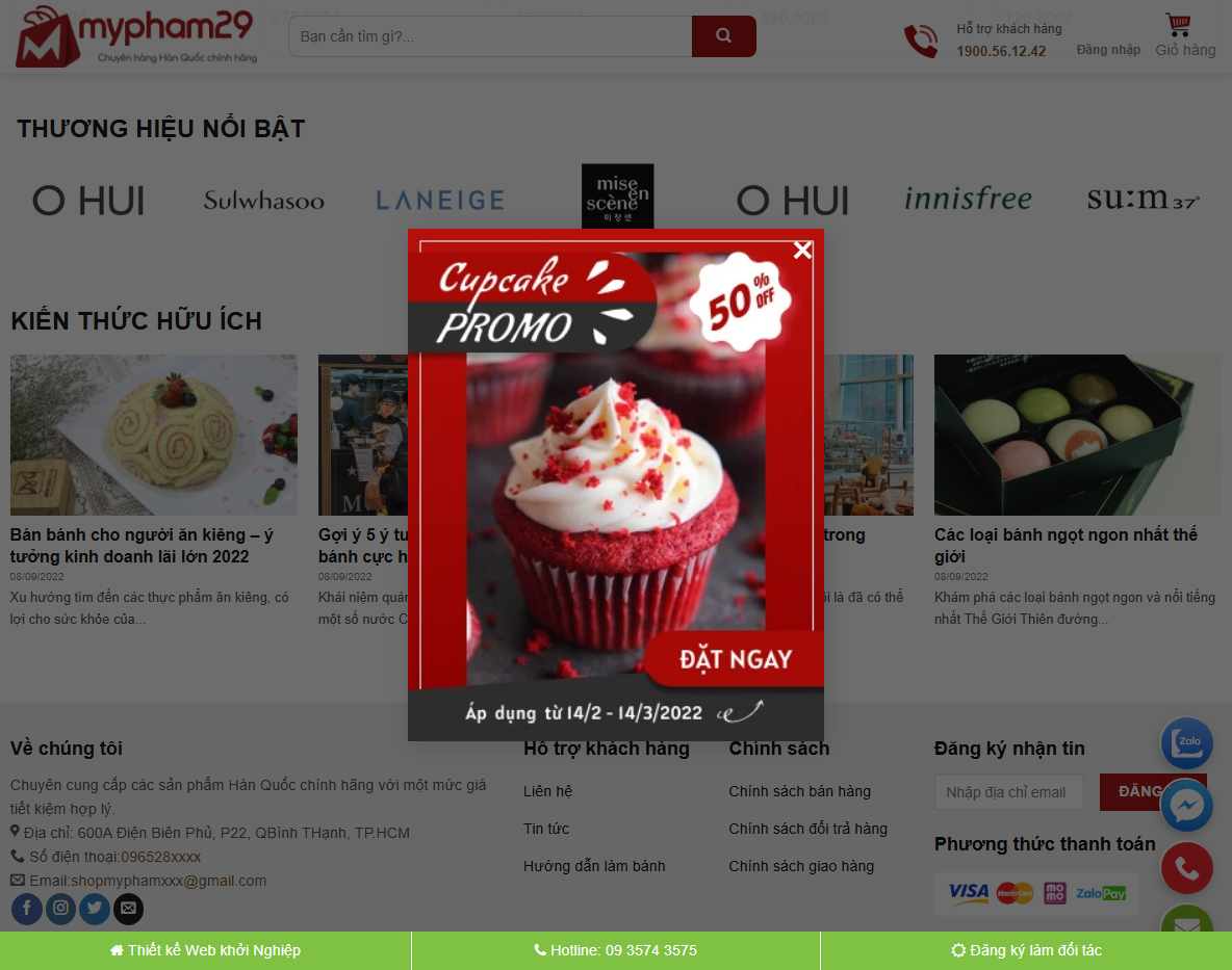 Trang sản phẩm Theme WordPress mỹ phẩm 17