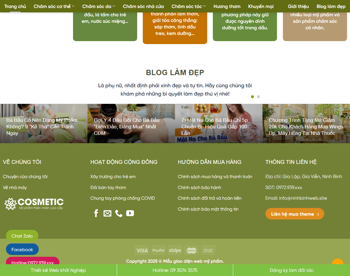 Giao diện trang sản phẩm Theme WordPress mỹ phẩm 18