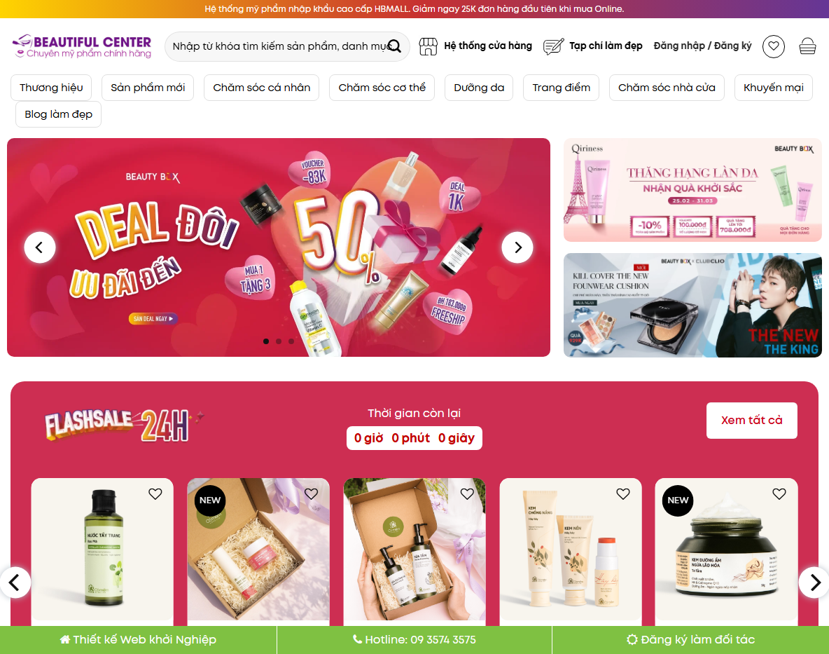 Giao diện trang chủ Theme WordPress mỹ phẩm 19