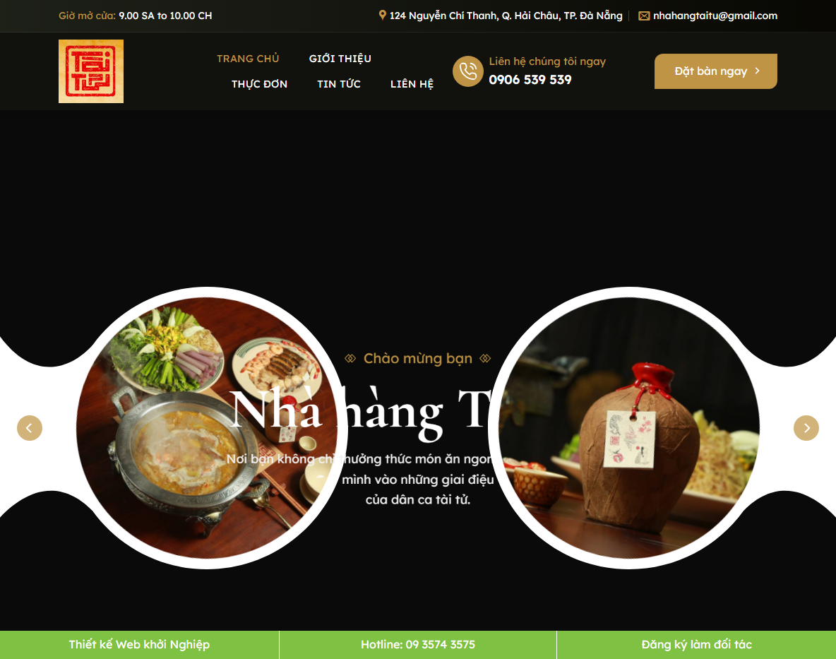 Giao diện Theme WordPress Nhà Hàng 06