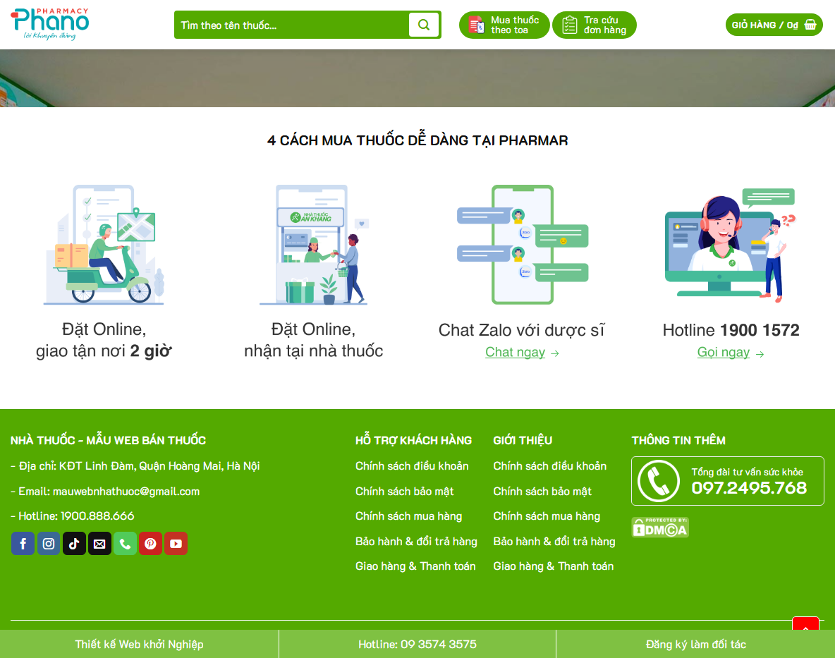 Tính năng Theme wordpress nhà thuốc 04 cao cấp