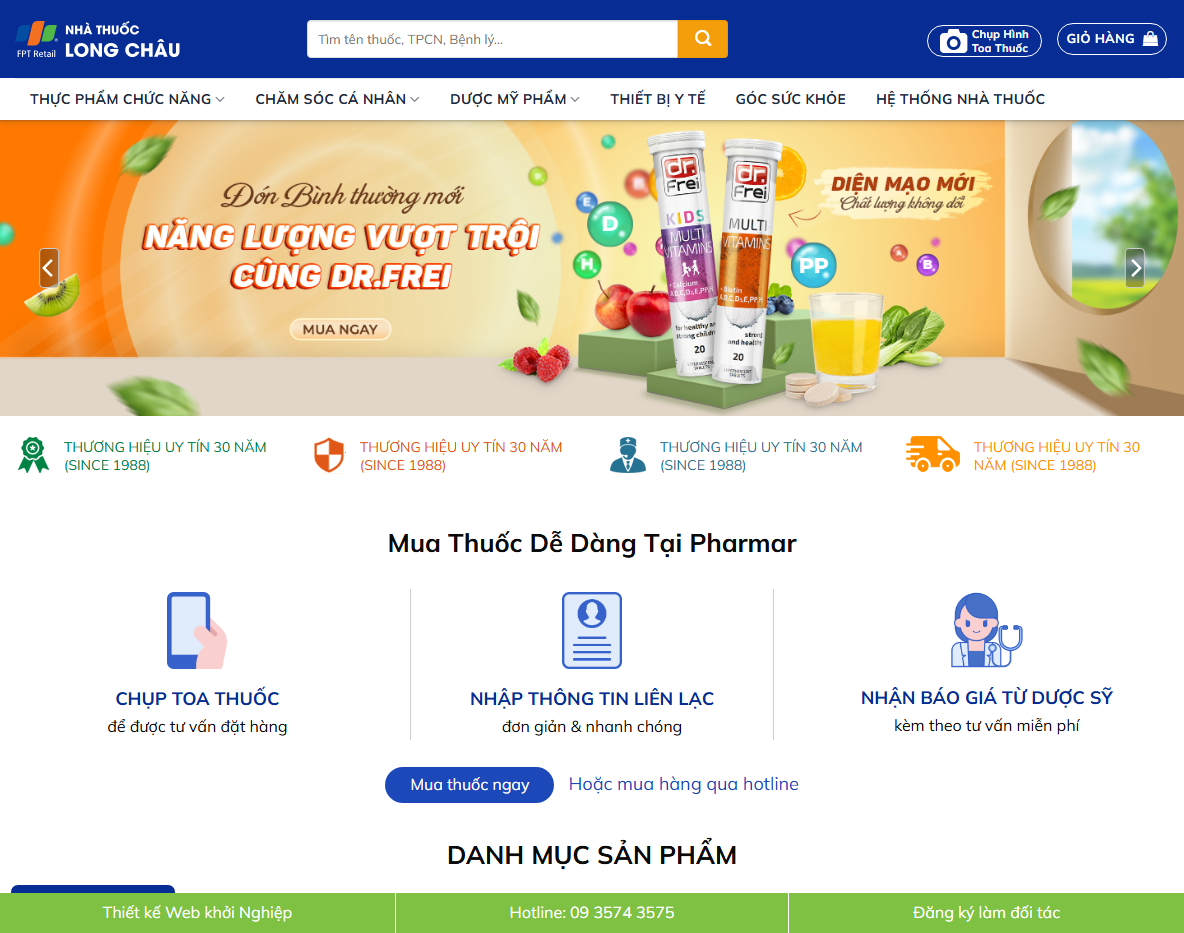 Giao diện trang chủ Theme WordPress nhà thuốc 05