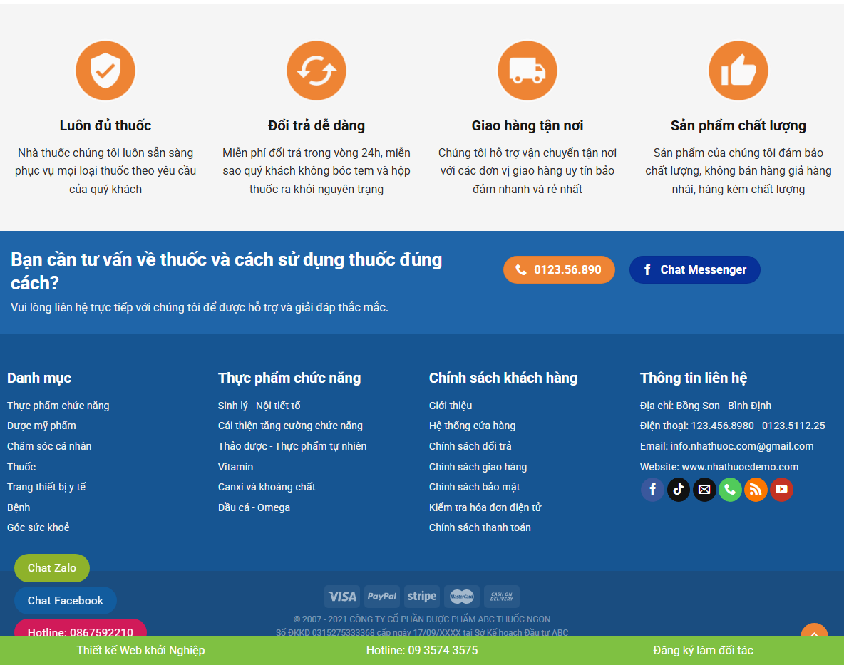 Tính năng quản lý theme wordpress nhà thuốc