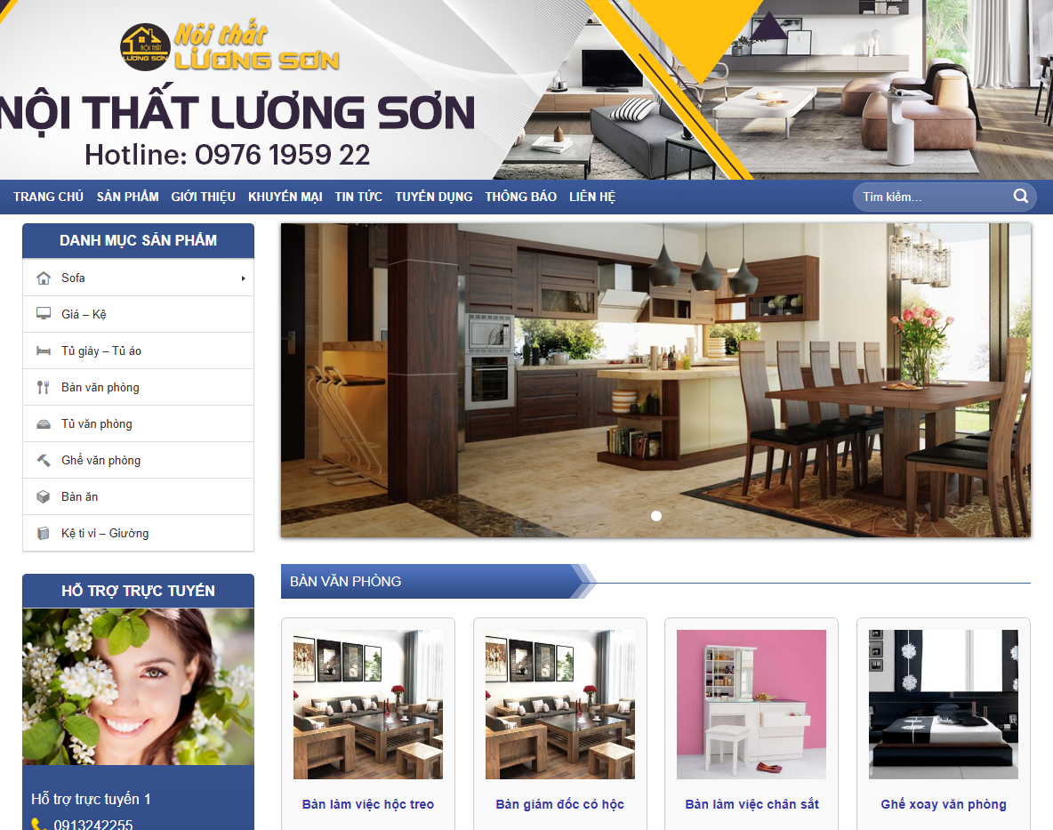 Giao diện trang chủ Theme WordPress nội thất 021