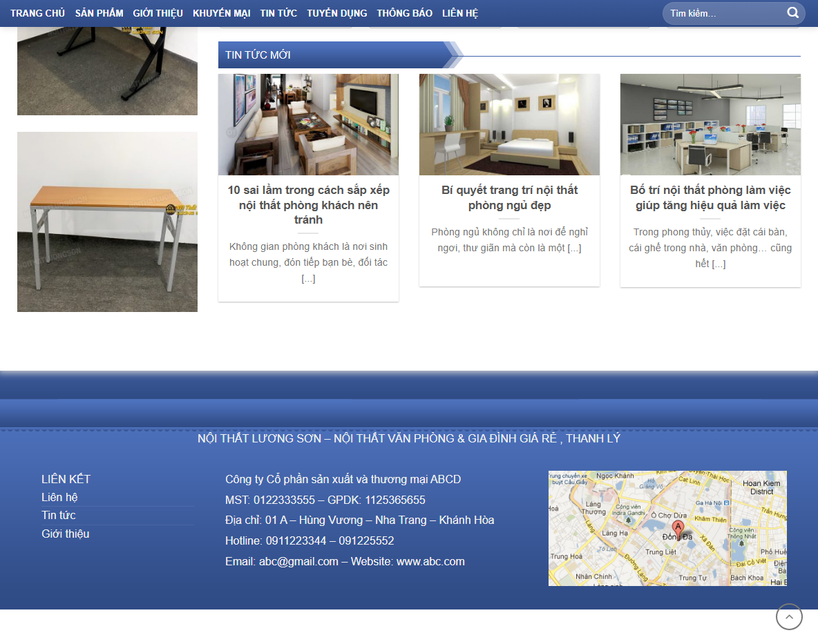 Giao diện trang sản phẩm Theme WordPress nội thất 021