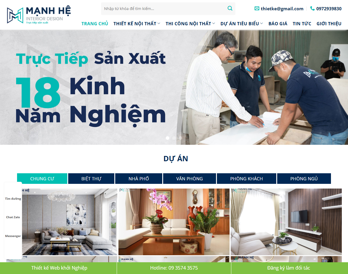 Giao diện trang chủ Theme WordPress Nội Thất 19
