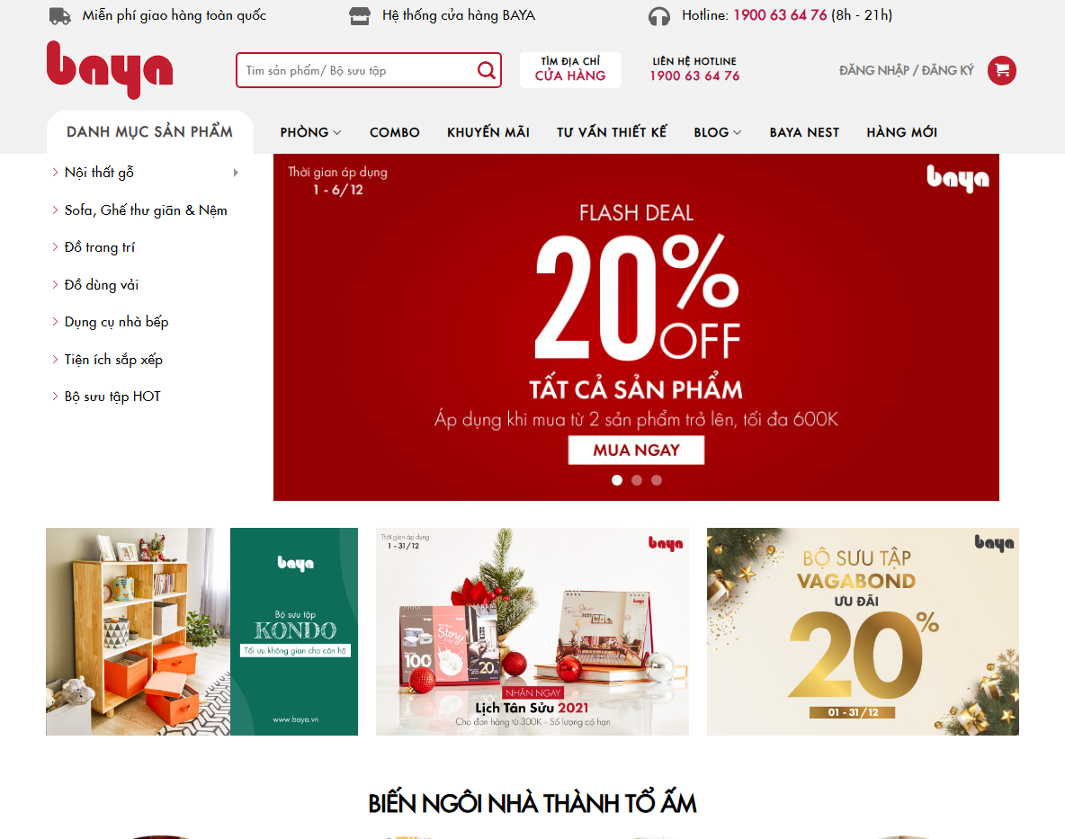 Giao diện trang chủ Theme WordPress nội thất 22