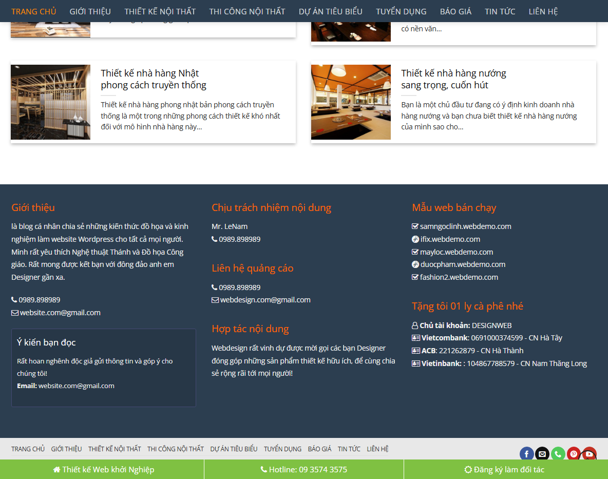 Giao diện quản trị Theme WordPress Nội Thất 33