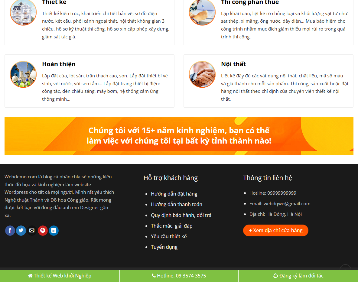 Giao diện trang sản phẩm Theme WordPress Nội Thất 34